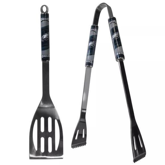 Philadelphia Eagles NFL Tailgate BBQ Grill Set Barbecue Spatula Tong Set x2 Tool - Picture 2 of 13